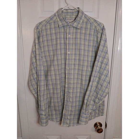 Mens Banana Republic Long Sleeve Button Down Shirt Large Check Pattern - Picture 1 of 5